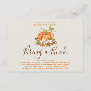 Carte D'accompagnement Rustic Citrouille Apporter un livre Automne Douche