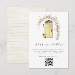 Carte D'accompagnement Rustic Cottage Flower Garden Détails du Mariage