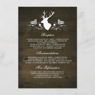 Carte D'accompagnement Rustic Deer Grange Wood Information Mariage