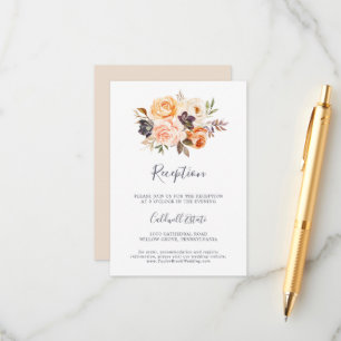 Carte D'accompagnement Rustic Earth Florals Réception de mariage Insertio