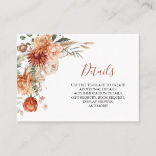 Carte D'accompagnement Rustic Fleur sauvage Fall in Love Baby shower Déta