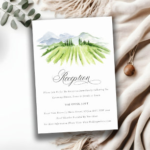 Carte D'accompagnement Rustic Green Winery Vignoble Réception de mariage