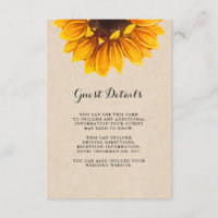 Rustic Kraft Look avec fleurs Détails de l'invité