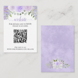 Carte D'accompagnement Rustic Lavender Rose site Mariage QR Code