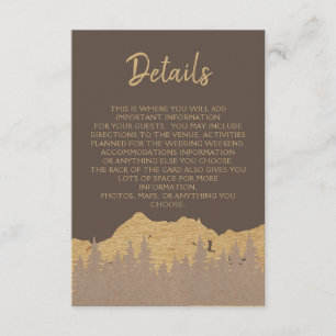Carte D'accompagnement Rustic Mountain Forest Pine Trees Détails du Maria