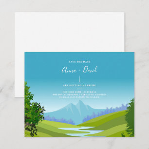 Carte D'accompagnement Rustic Mountain Forest Scenery Enregistrer La Cart