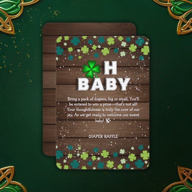 Carte D'accompagnement Rustic Oh Baby St. Patrick's Day Baby shower (Créateur téléchargé)