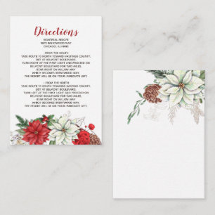 Carte D'accompagnement Rustic Poinsettia Winter Foliing Pine cône Détails