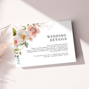 Carte D'accompagnement Rustic Retro Watercolor Fleur sauvage Détails du M
