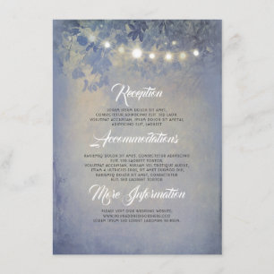 Carte D'accompagnement Rustic String Lights Dusty Blue Détails du Mariage