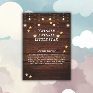 Carte D'accompagnement Rustic Twinkle Twinkle Little Star Baby shower