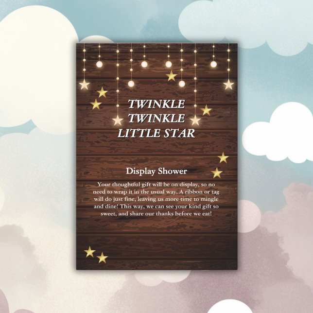 Carte D'accompagnement Rustic Twinkle Twinkle Little Star Baby shower (Créateur téléchargé)