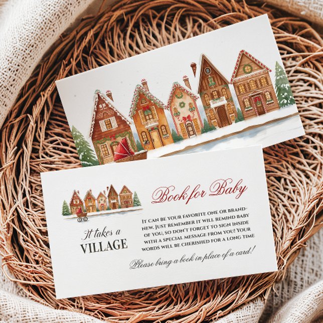 Carte D'accompagnement Rustic Village - Baby shower d'hiver Demande de ré (Créateur téléchargé)
