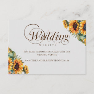 Carte D'accompagnement Rustic Watercolor Mariage de tournesol site