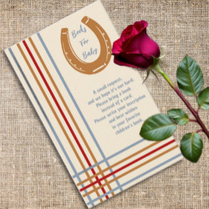 Carte D'accompagnement Rustic Western Horseshoe Livres Pour Bébé