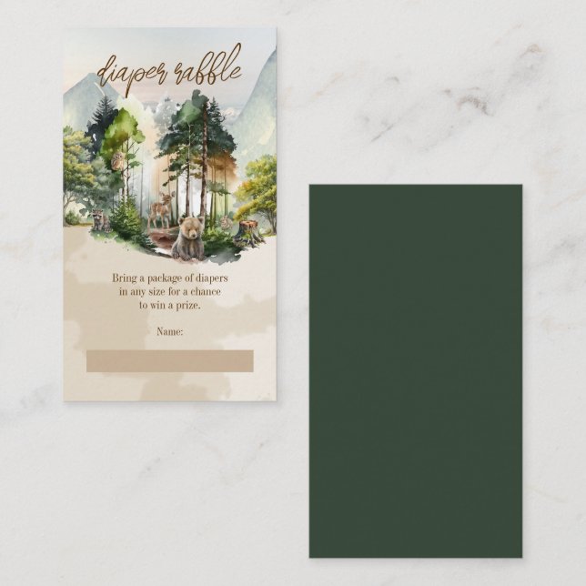 Carte D'accompagnement Rustic Woodland Adventure Attend Le Raffle de la c (Devant / Derrière)