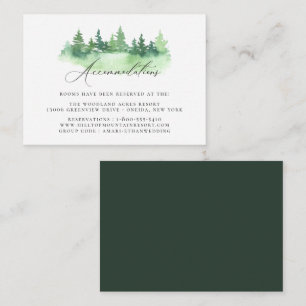 Carte D'accompagnement Rustique Aquarelle Forêt Mariage Hébergements