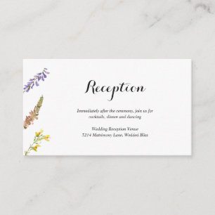 Carte D'accompagnement Rustique Boho Floral Fleur sauvage Mariage de réce