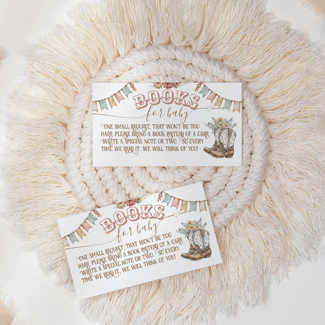 Carte D'accompagnement Rustique Boho Wild West Baby Girl Livres de douche (Créateur téléchargé)