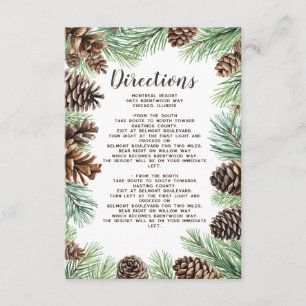 Carte D'accompagnement Rustique Branches de Fir Pine Cone Détails du Mari