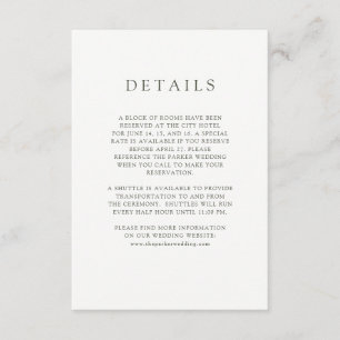 Carte D'accompagnement Rustique   Détails du client mariage