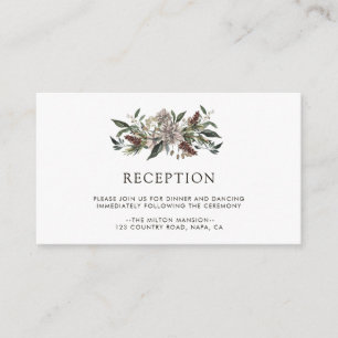 Carte D'accompagnement Rustique Floral Automne Réception de mariage d'hiv