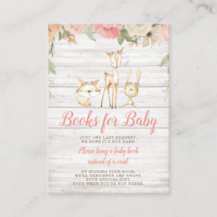 Carte D'accompagnement Rustique Floral Bois Animaux Baby Book Demande