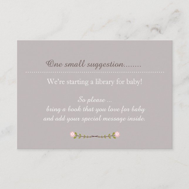 Carte D'accompagnement Rustique Floral Girl's Baby shower Note Insérer (Devant)