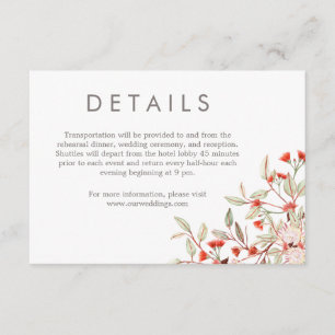 Carte D'accompagnement Rustique Floral Grey Mariage de typographie modern
