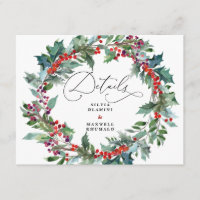 Rustique Floral Winter Wedding Détails de l'invité