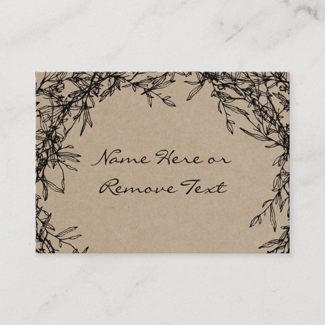 Carte D'accompagnement Rustique Kraft Donnez Merci Thanksgiving Place Car (Devant)