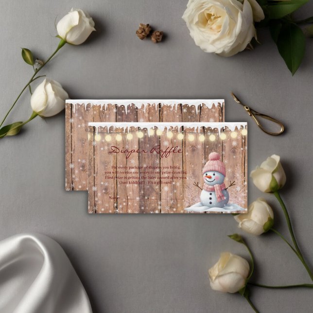 Carte D'accompagnement Rustique moderne Elegant Baby shower Snowman (Créateur téléchargé)