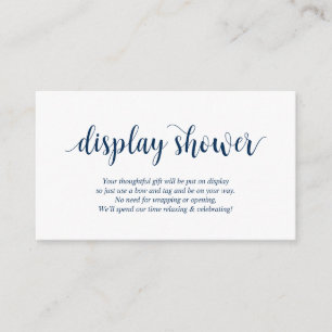 Carte D'accompagnement Rustique moderne, Script bleu marine, douche d'aff