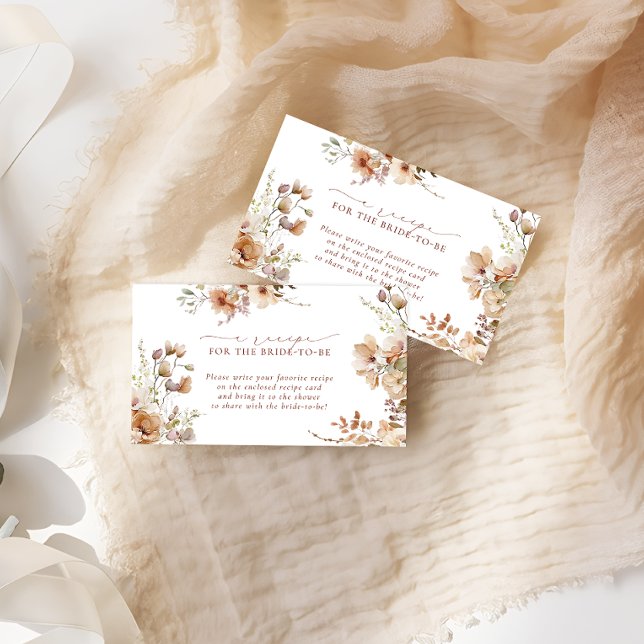 Carte D'accompagnement Rustique Neutre Boho Floral Demande de recette de  (Créateur téléchargé)