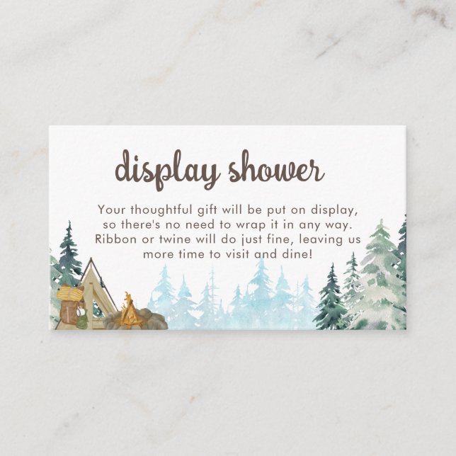 Carte D'accompagnement Rustique Petit Camper Baby shower Écran Douche (Devant)