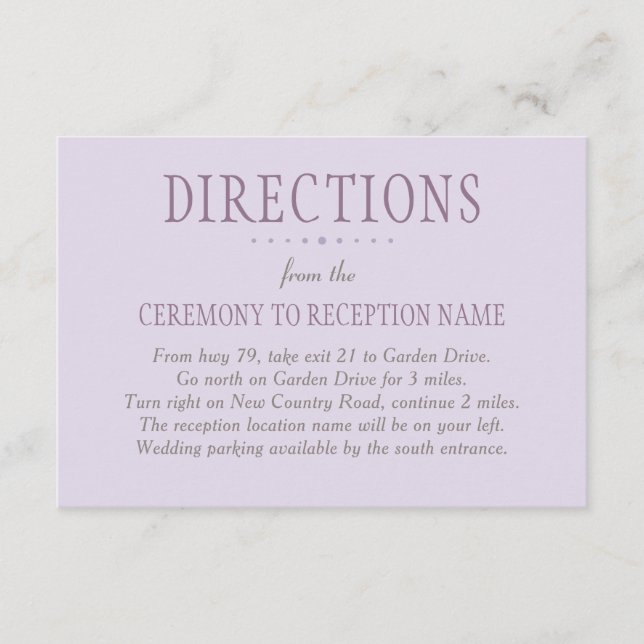 Carte D'accompagnement Rustique violet et vert Mariage floral (Devant)