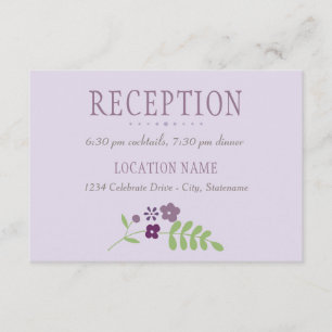 Carte D'accompagnement Rustique violet et vert Mariage floral