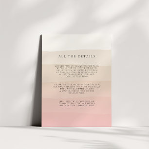 Carte D'accompagnement Sable rose Détails de l'invité Mariage