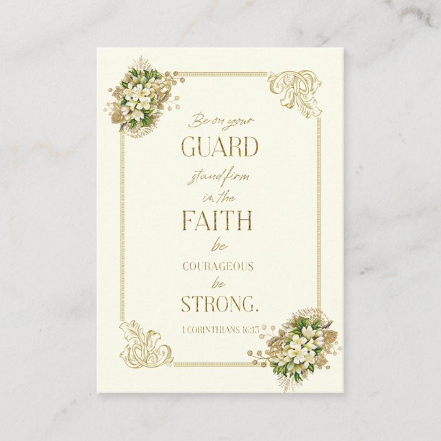 Carte D'accompagnement Sacrament Confirmation Écriture or floral saint (Devant)