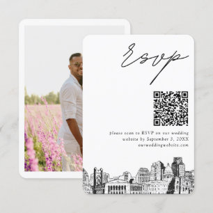 Carte D'accompagnement Sacramento Wedding RSVP QR Code Petit