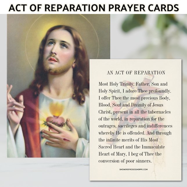 Carte D'accompagnement Sacré Coeur Jésus Prière catholique de réparation (Créateur téléchargé)