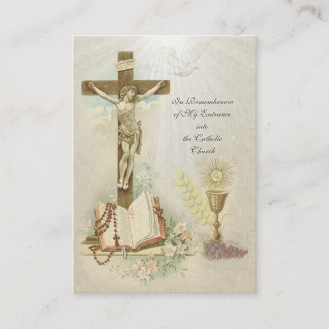 Carte D'accompagnement Sacrement de l'Initiation Catholique Souvenir Sain (Devant)