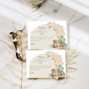 Carte D'accompagnement Safari animal Boho Oh garçon Baby shower couche