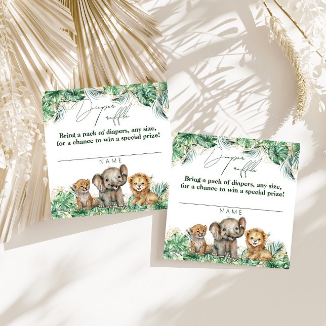 Carte D'accompagnement Safari Animal Jungle Green & Gold, couche garçon (Créateur téléchargé)