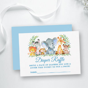 Carte D'accompagnement Safari Animaux Baby shower Déchets Raffle Billet