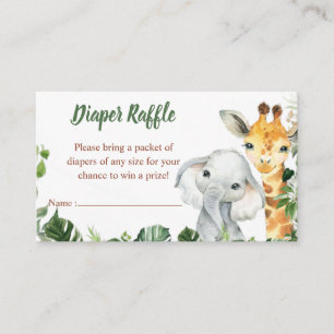 Carte D'accompagnement Safari Animaux Baby showers de plongeurs Raffle