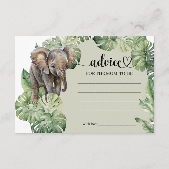 Carte D'accompagnement Safari animaux Jungle Conseils pour la maman à êtr (Devant)