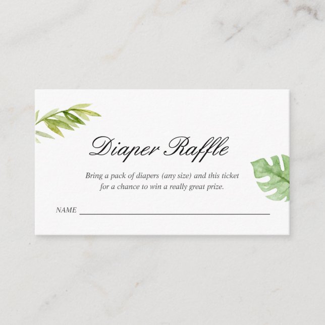 Carte D'accompagnement Safari aquarelle | Baby shower Déchets (Devant)