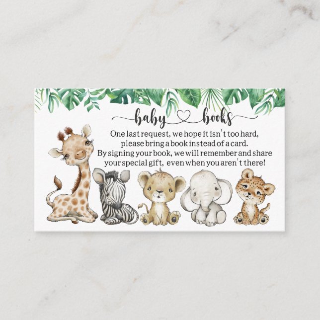 Carte D'accompagnement Safari Baby shower I Anniversaire Demande de réser (Devant)