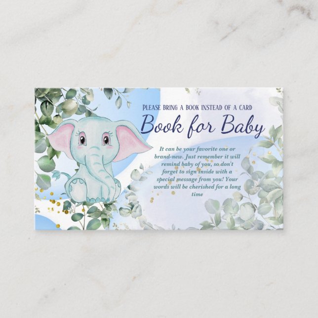 Carte D'accompagnement Safari Elephant Eucalyptus Livre pour Baby Game (Devant)